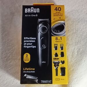 All-in-One 3 BRAUN BRAND NEW Trimmer Kit - Black